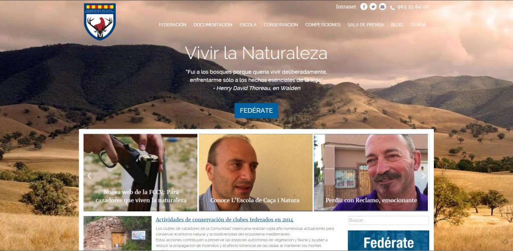 FCCV estrena pagina web bajo el lema Vivir la Naturaleza